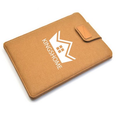 Felt Laptop Sleeve with Hook-and-Loop Fastener