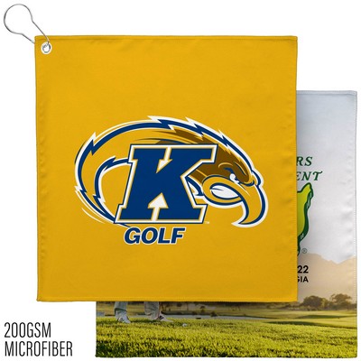 12" x 12" Sublimated Golf Towel w/Grommet - 200GSM - Sublimation